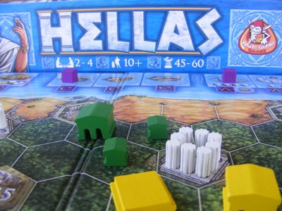 Completed temple in Hellas board game