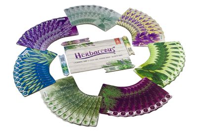 Herbaceous cards arranged as gardens during play
