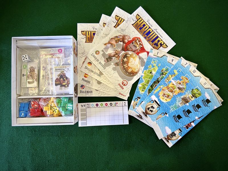 Complete contents of the Hercules board game