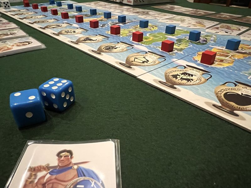 Hercules board game set up for two players