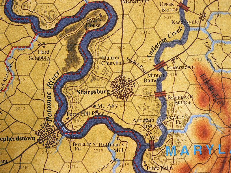 Here Come the Rebels campaign map with counters