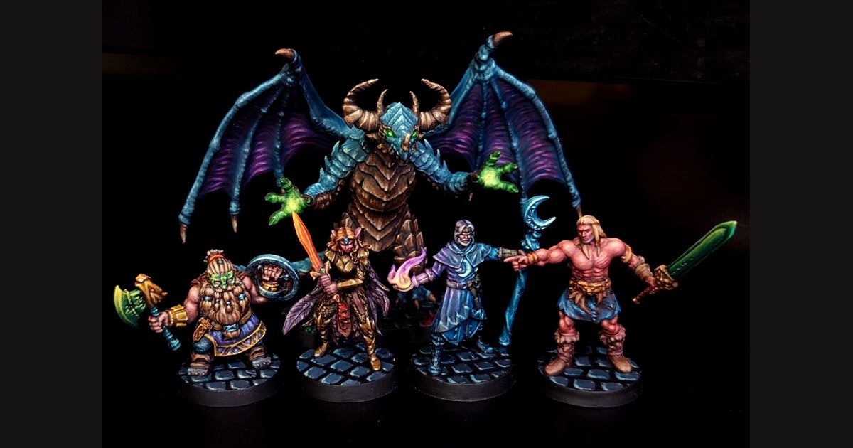 Painted HeroQuest First Light hero figures