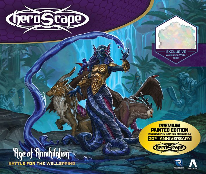 Heroscape miniatures fighting on the Wellspring battlefield