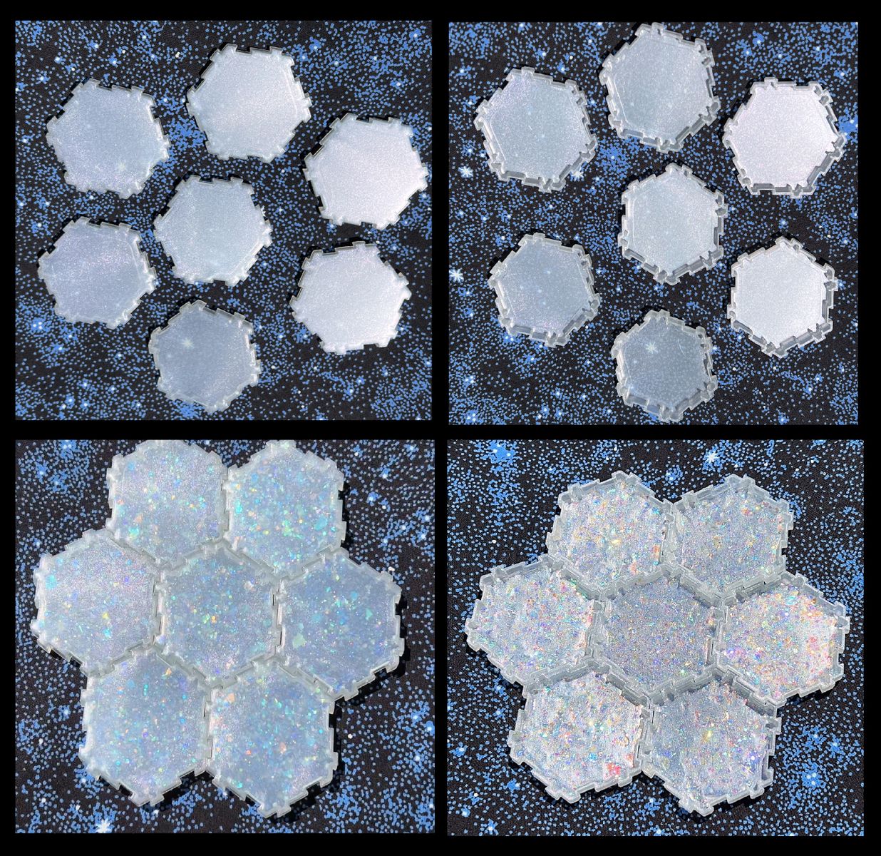 Close view of Heroscape Wellspring water tiles