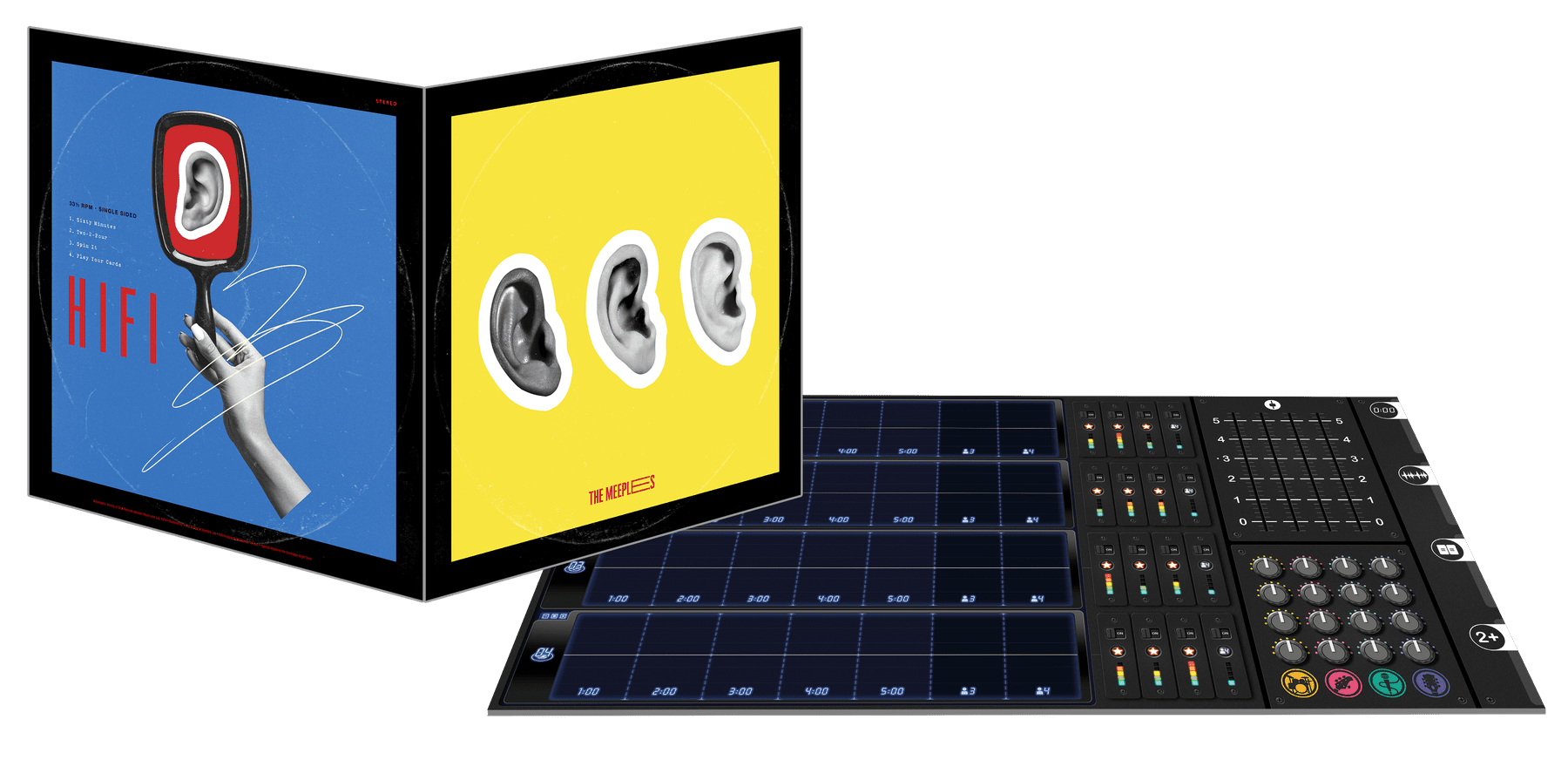 HiFi album jacket and game board during play