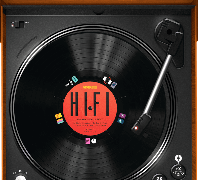 HiFi rotating turntable action selector