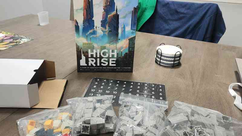High Rise board game components