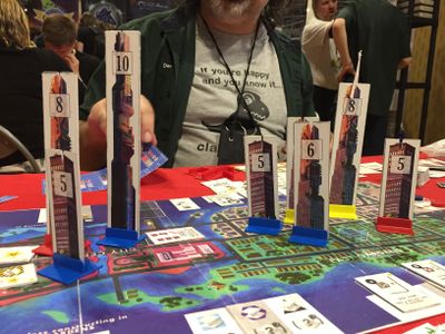 High Rise board game city under construction
