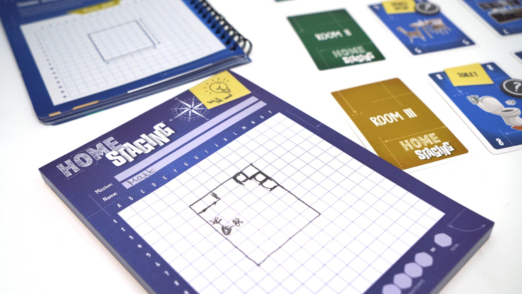 Home Staging furniture cards and floor plan components