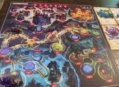 Horrified Dungeons and Dragons game board set up for play