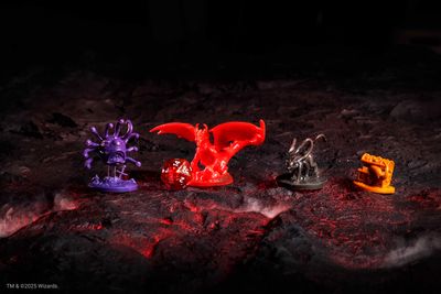 Horrified Dungeons and Dragons monster miniatures and dice