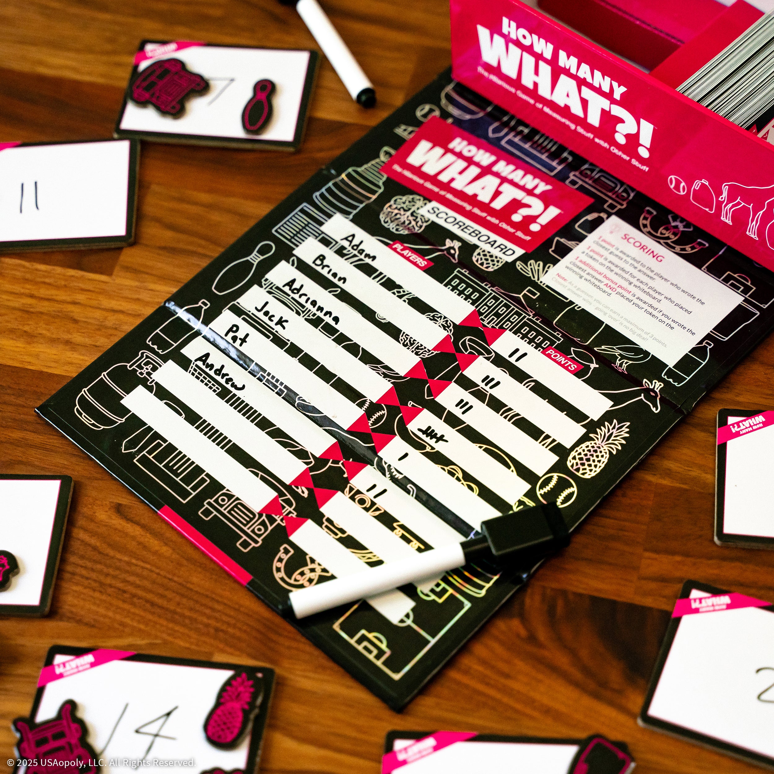 How Many What built-in scoreboard with tokens and whiteboards