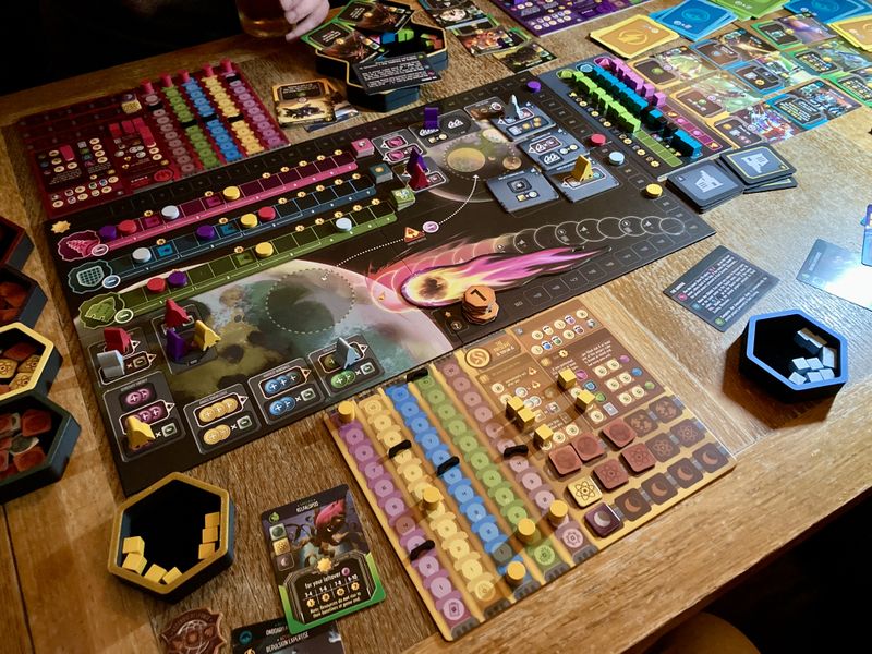 How to Save a World game board and project tracks after play
