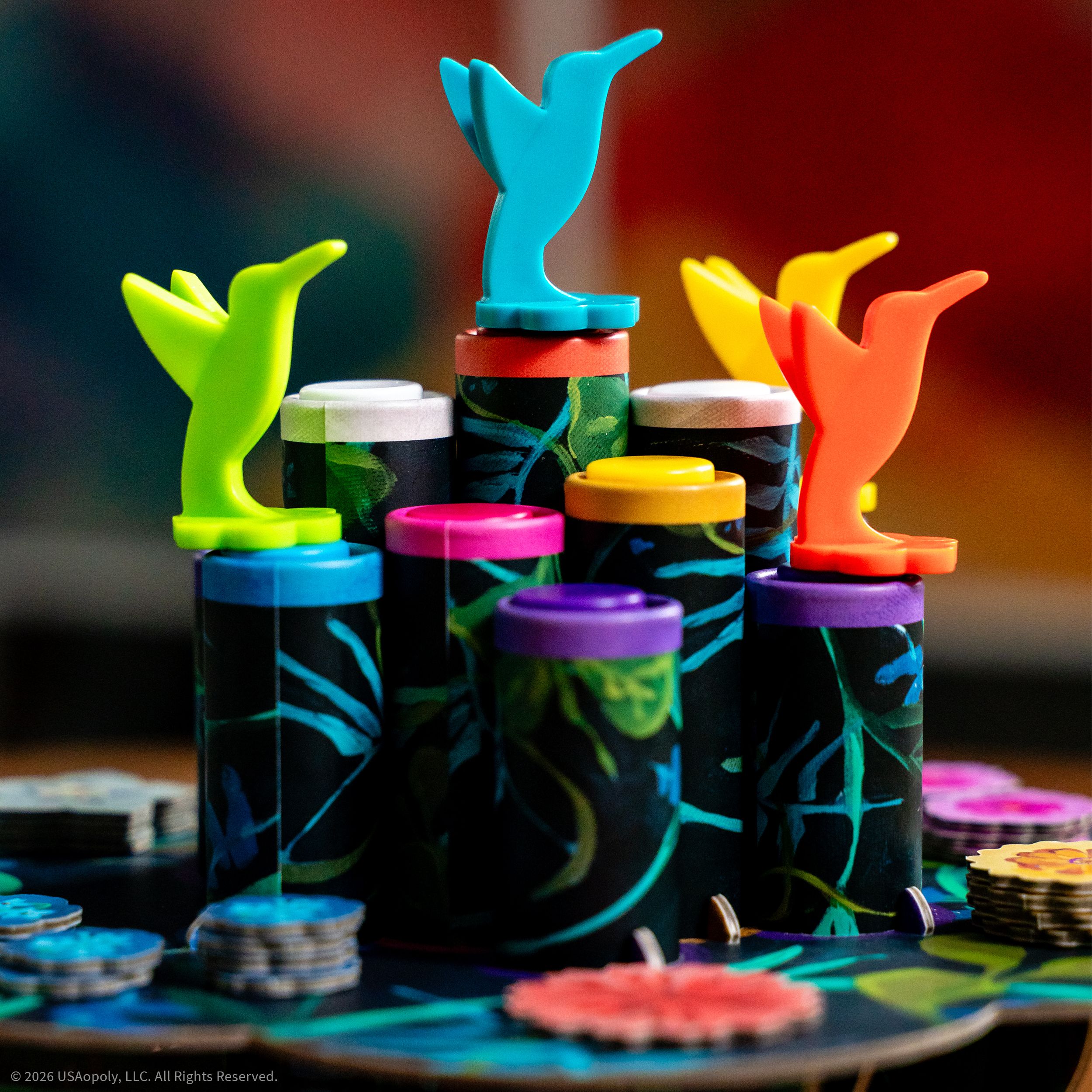 Hummingbirds board game components