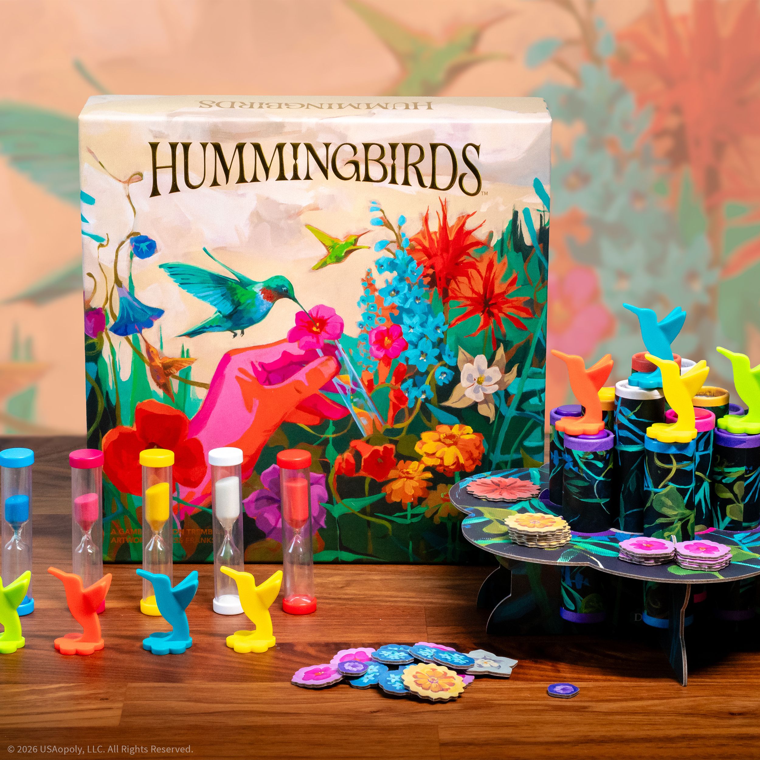 Hummingbirds game flower cards and timers