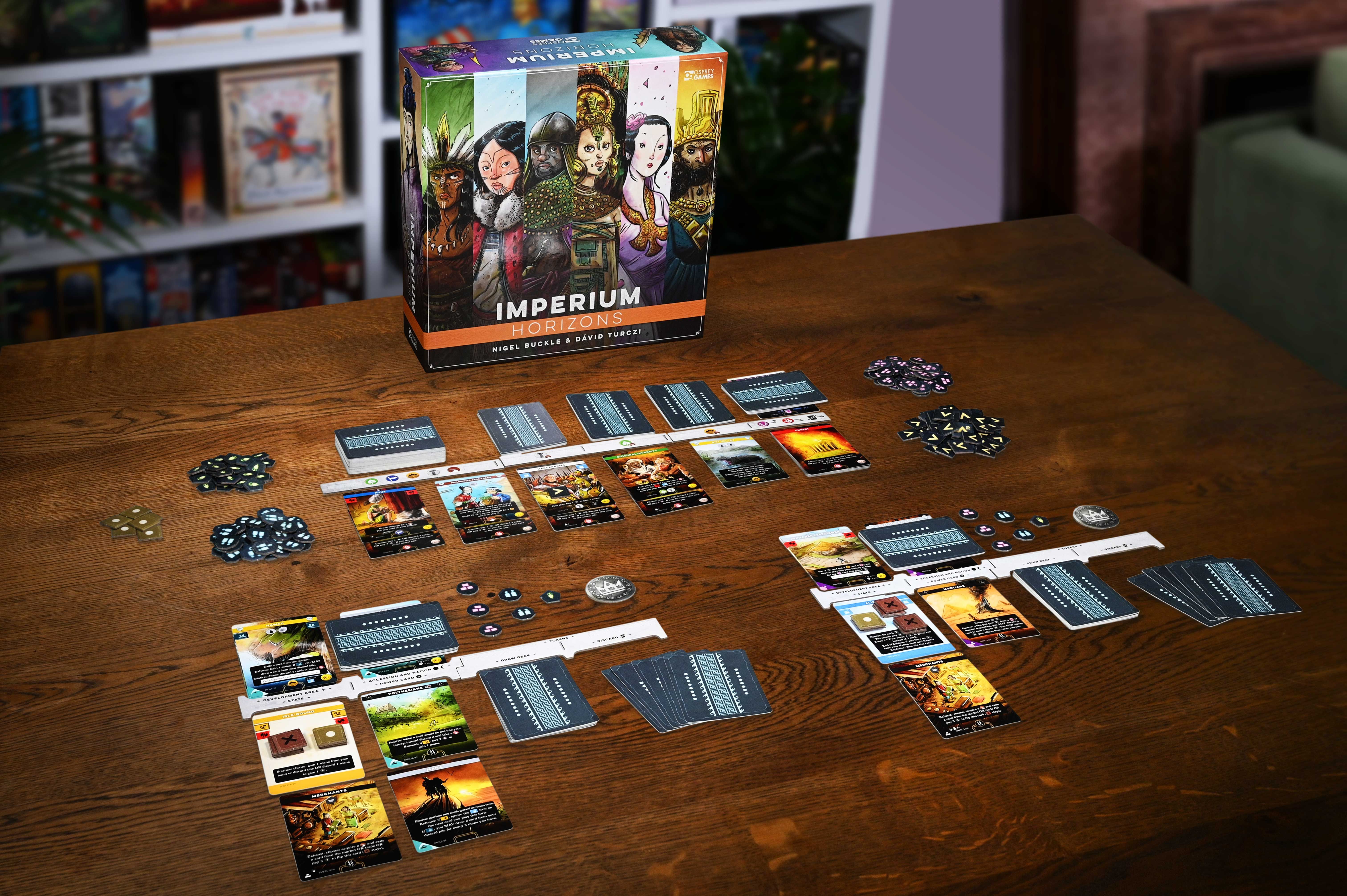 Imperium Horizons game set up on a table