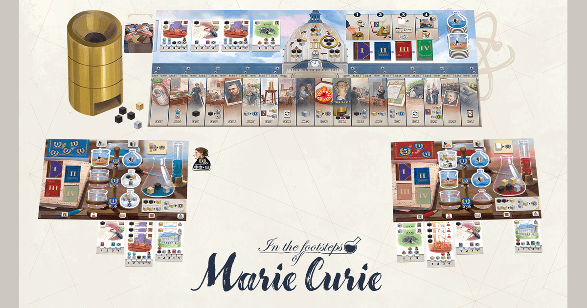 In the Footsteps of Marie Curie cube tower and resource cubes