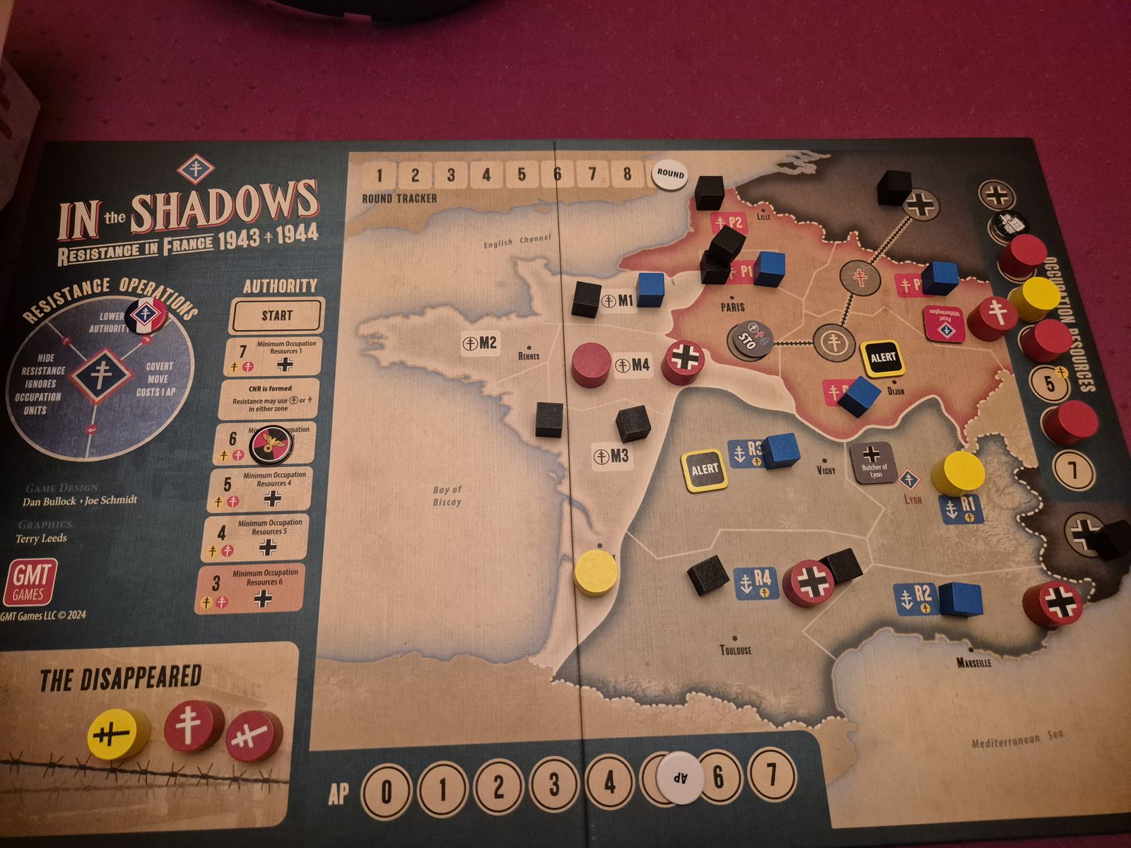 In the Shadows final board after a Resistance victory