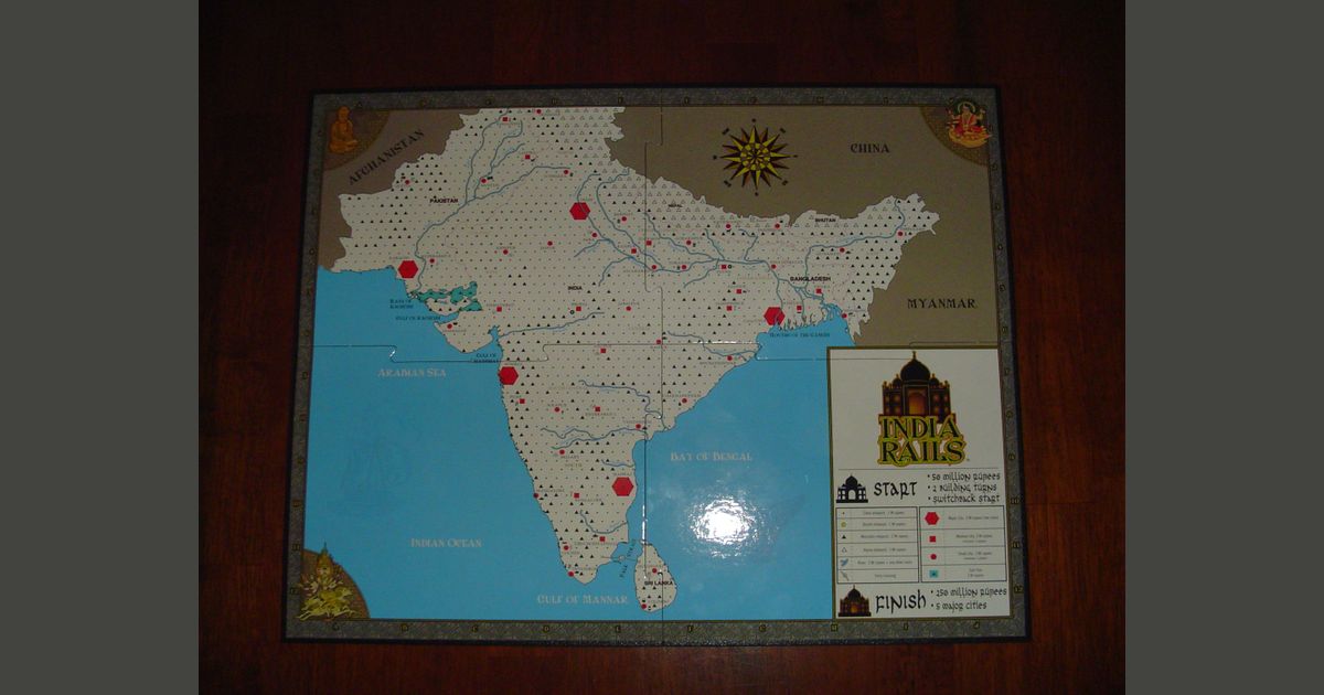 India Rails laminated rail map
