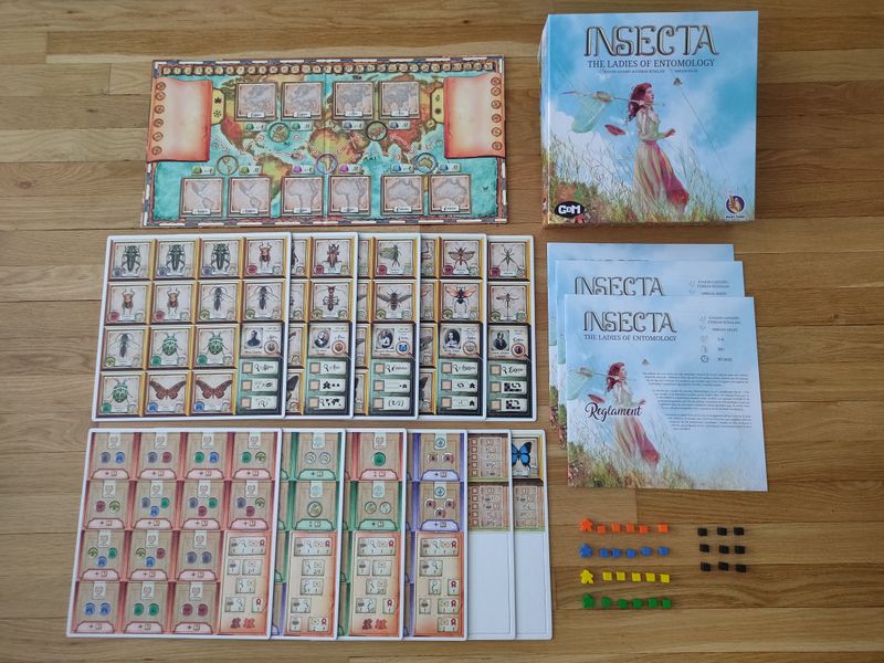 Insecta board game cards and components