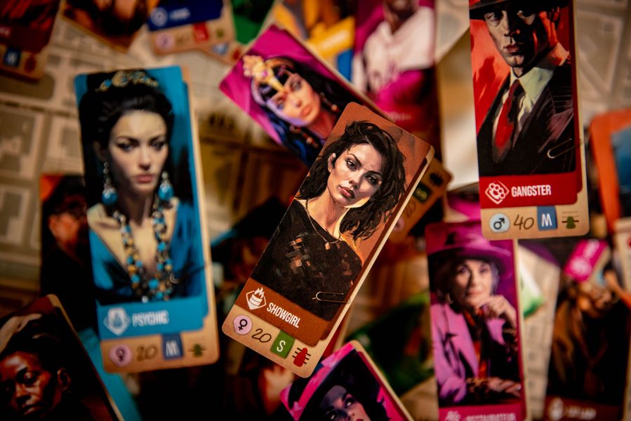 Intent to Kill city board and cards arranged for play