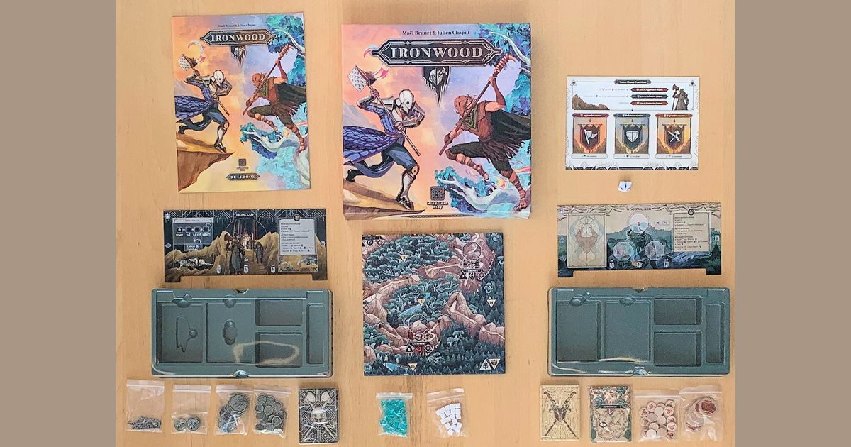 Ironwood board game components arranged together