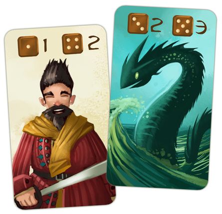 Islebound pirate ship and sea serpent game pieces