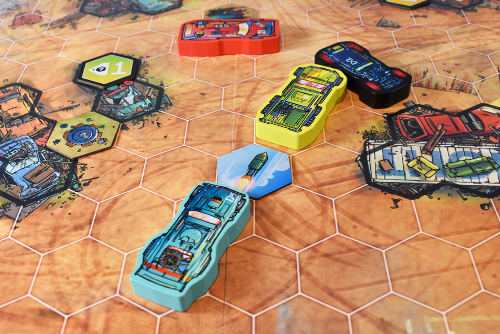 Joyride cars and rocket token during a race