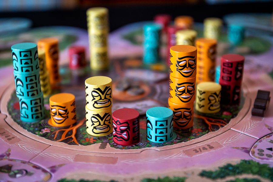 Close view of Kilauea tiki columns around the volcano