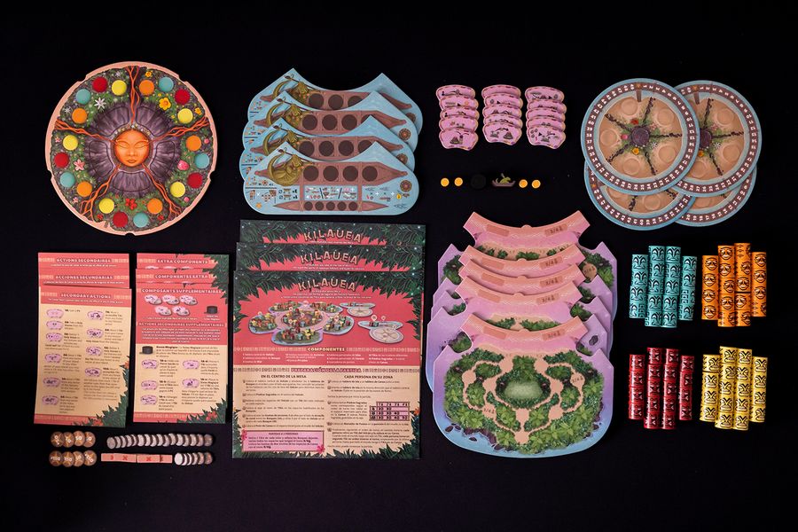 Kilauea tiki pieces boards and tiles