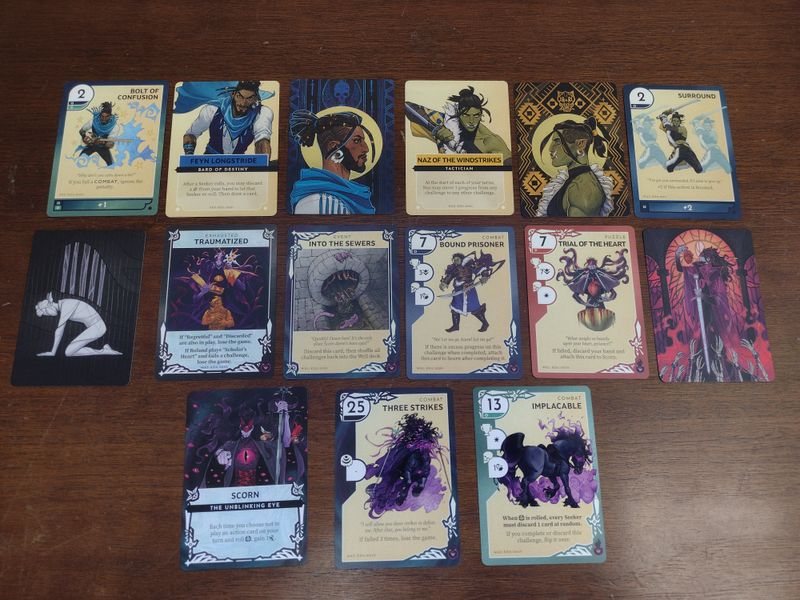 Kinfire Delve challenge cards and progress tokens
