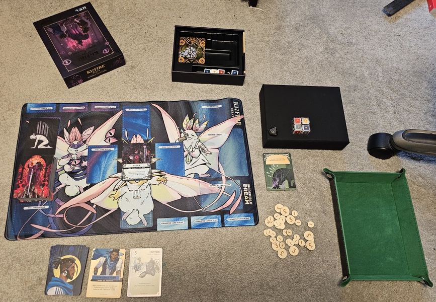 Kinfire Delve Scorns Stockade game setup on a table