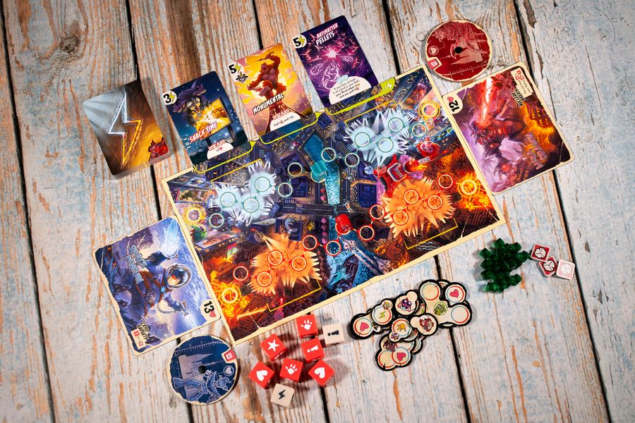 King of Tokyo Duel components close up