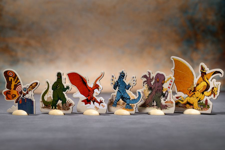 King of Tokyo Godzilla kaiju battle in progress