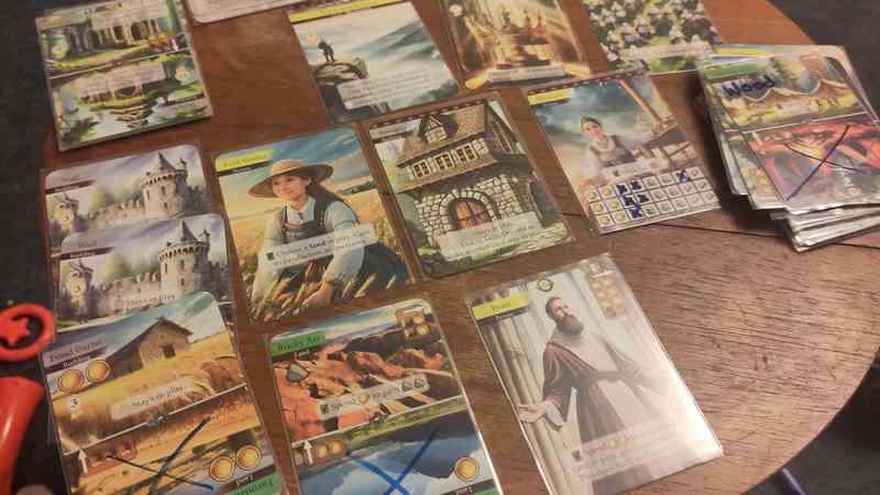 Kingdom Legacy cards arranged during solo play