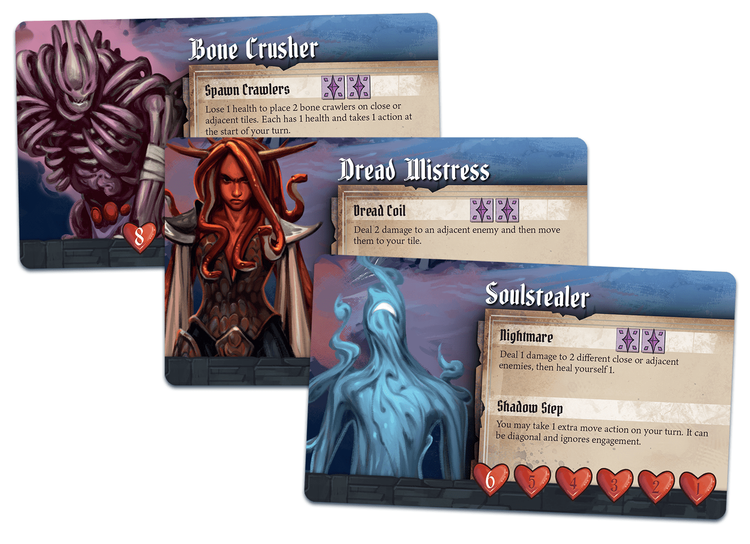 Knight Fall demon and ability cards