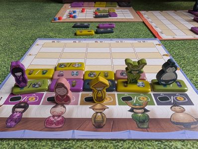 Kokeshi patterned tiles and tracks