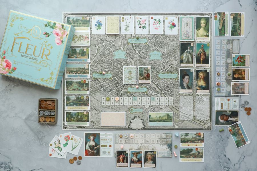 La Fleur overhead board game setup