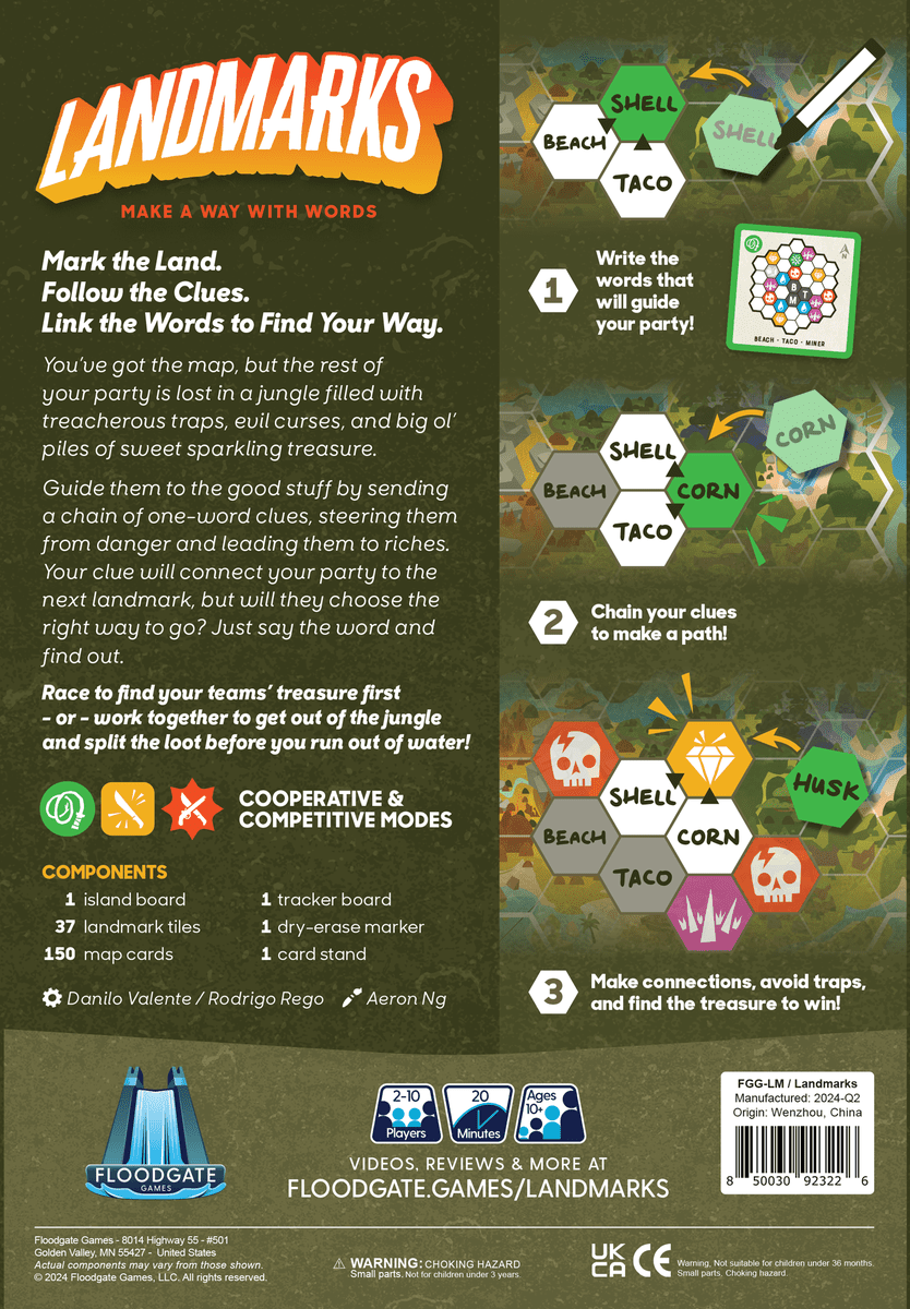 Landmarks board game English box back