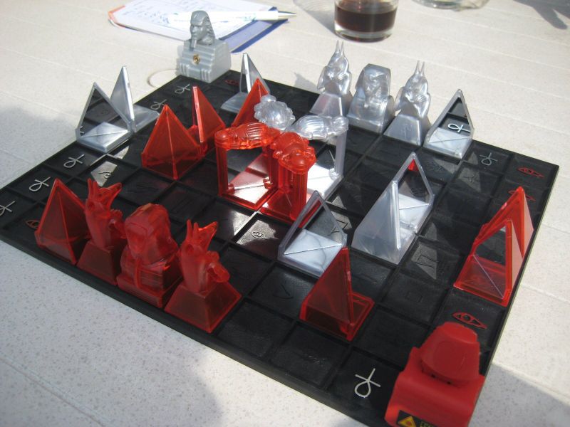 Laser Chess board at the start of a game