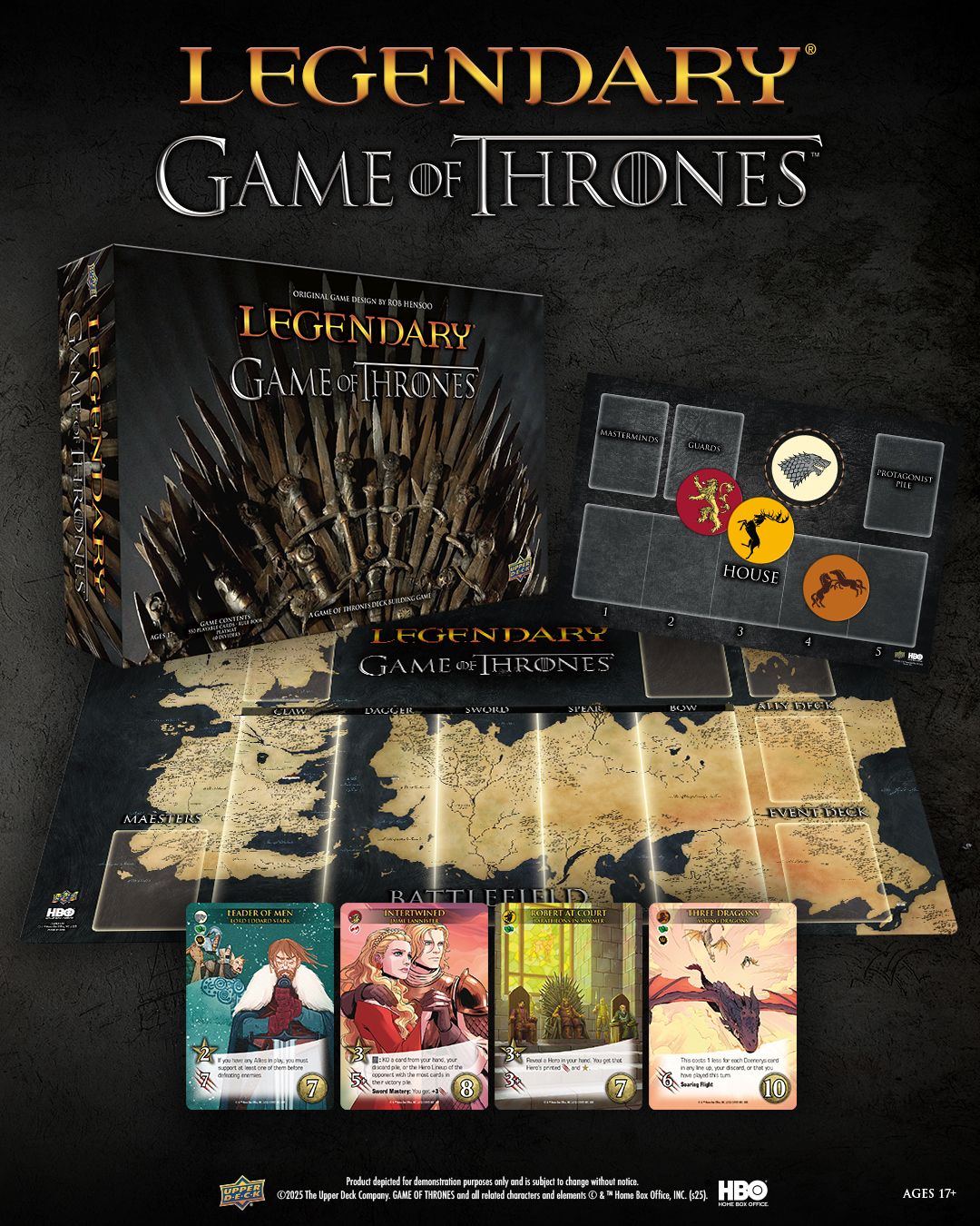 Legendary Game of Thrones cards and play mat