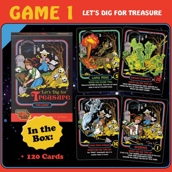 Let's Dig for Treasure card game components