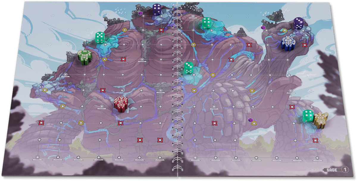 Leviathan Wilds map with climber pieces