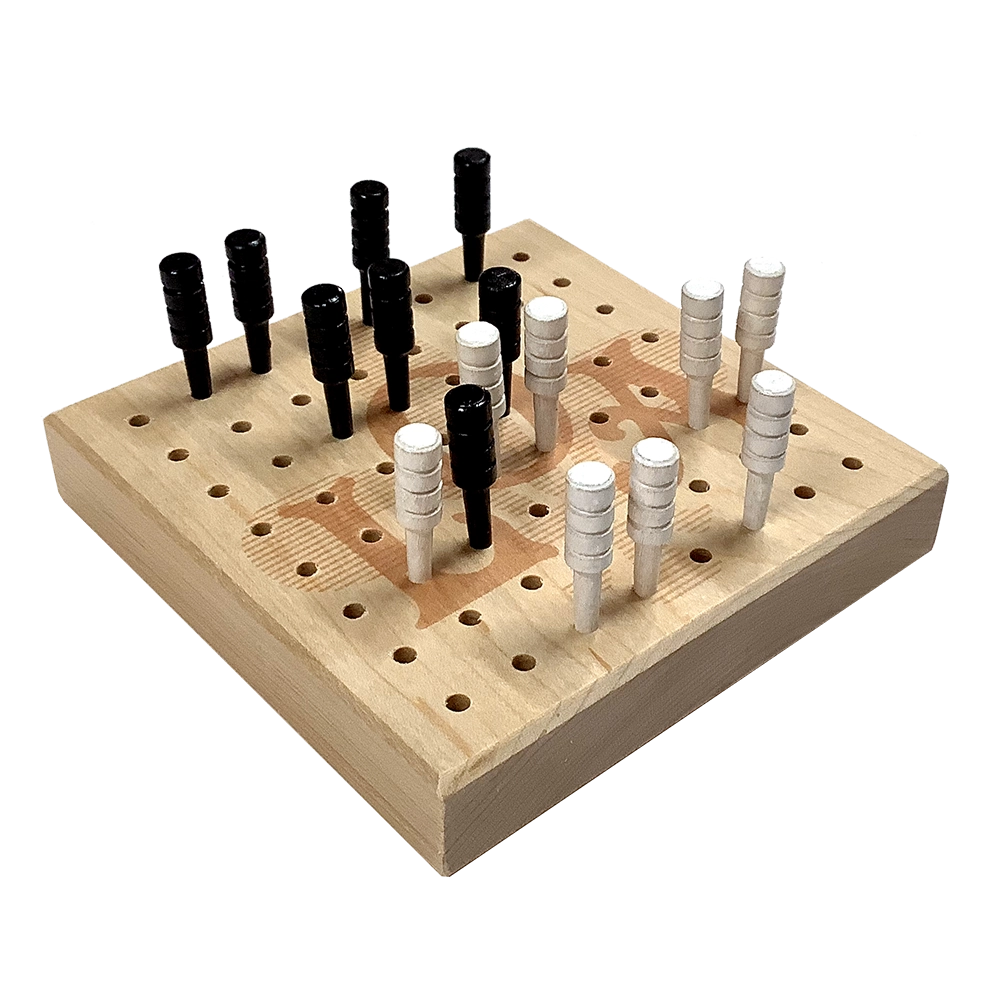Lines of Action travel board game in progress