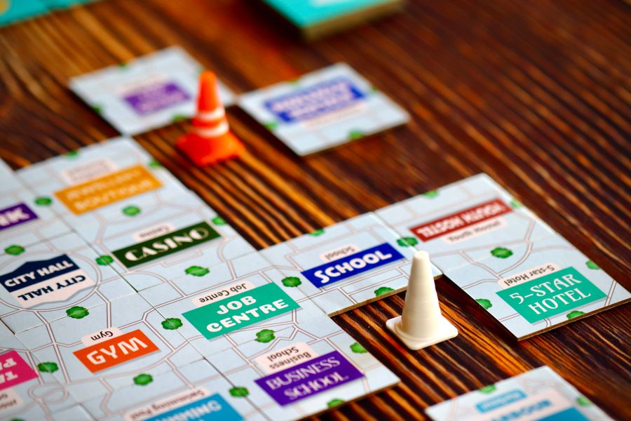 Link City cooperative city map on a table