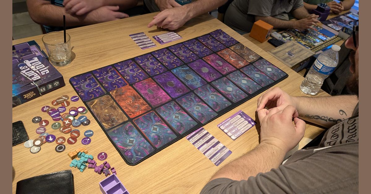Logic and Lore game set up for two players