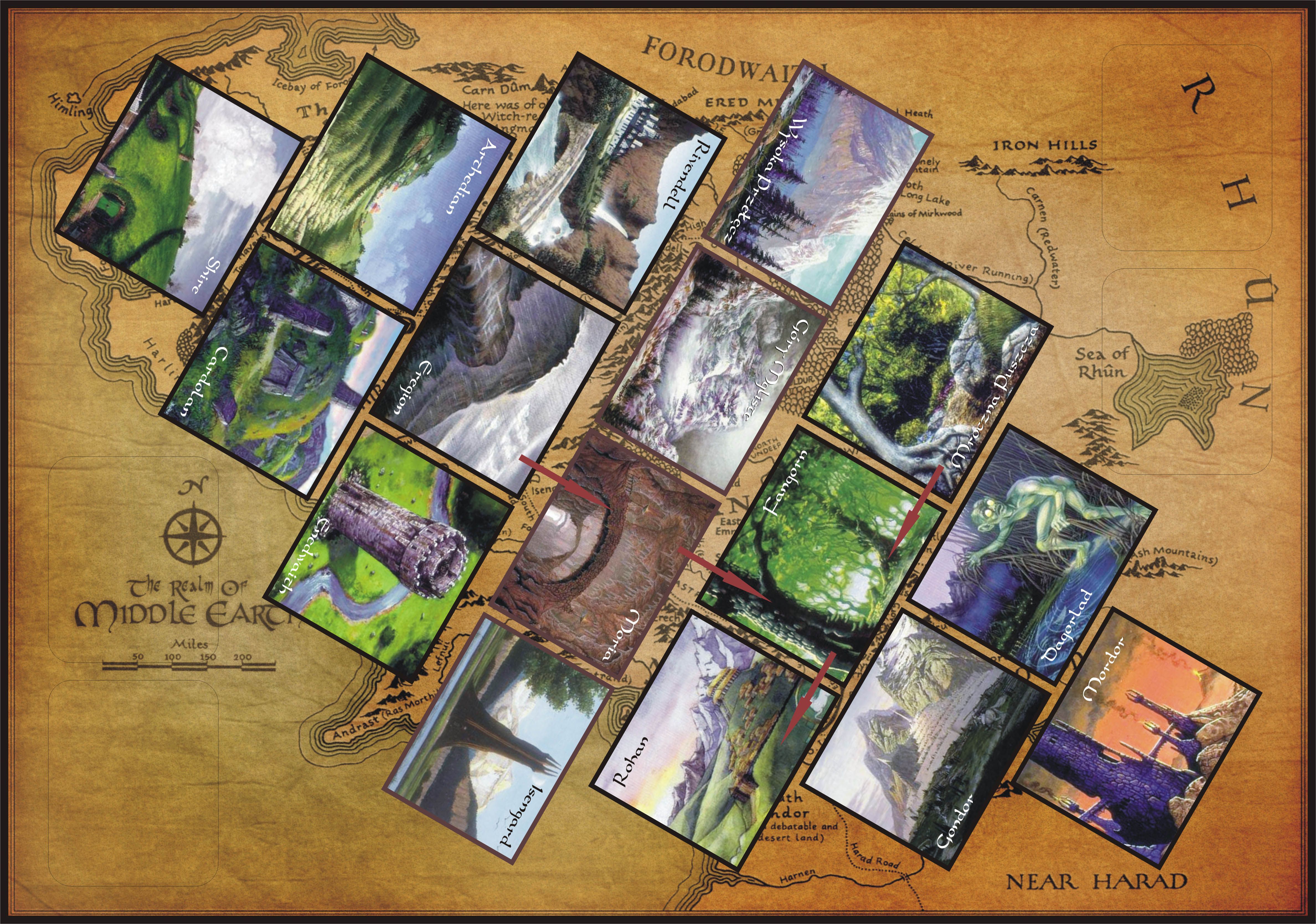Lord of the Rings The Confrontation game board and pieces