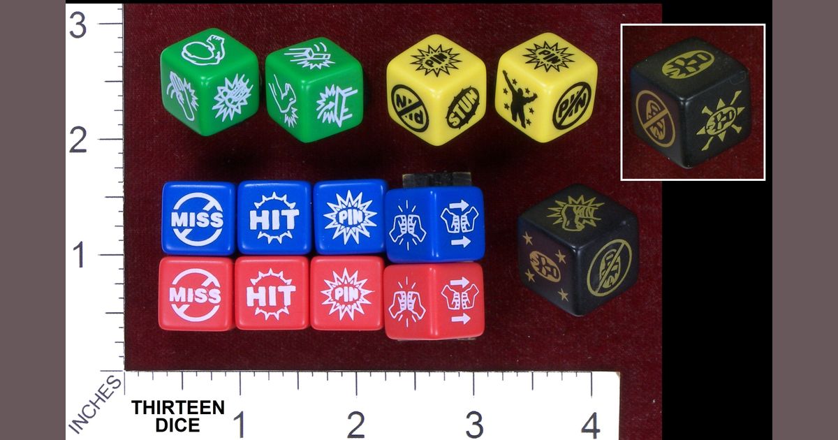 Luchador custom wrestling dice