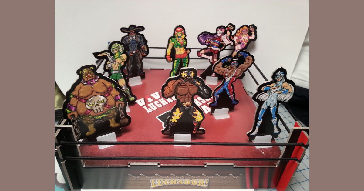 Luchador multi-wrestler team game in progress
