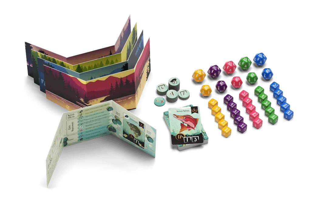 Lure fish cards custom dice tokens and player screens